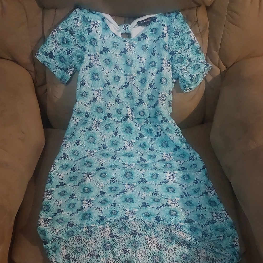 🏖🌷My Michelle Blue Floral High Low Dress